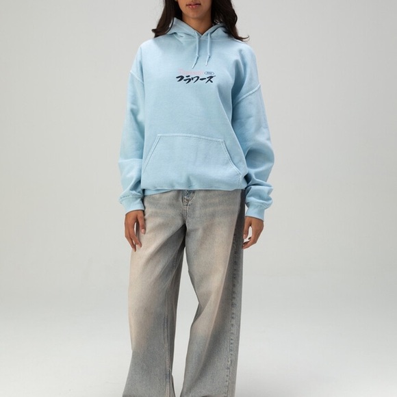 Urban Outfitters BDG Tsutsuji Flower Womens Hoodie Blue Floral Sweatshirt NWT - Picture 5 of 7